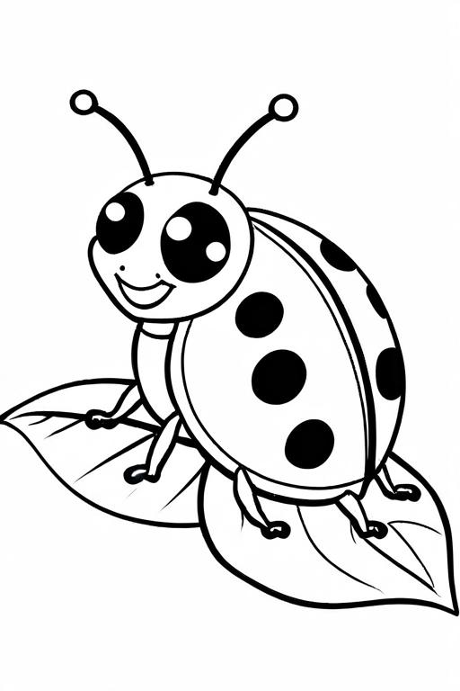 Ladybug Coloring Page 1 for Kids