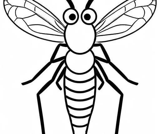 Mosquito Coloring Page 1 for Kids