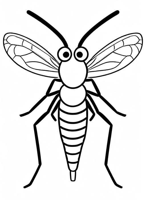 Mosquito Coloring Page 1 for Kids