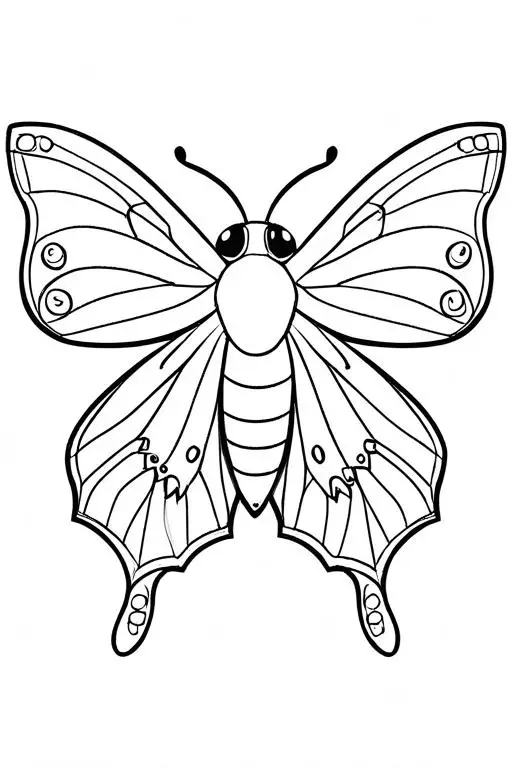 Moth Coloring Page 11 for Kids