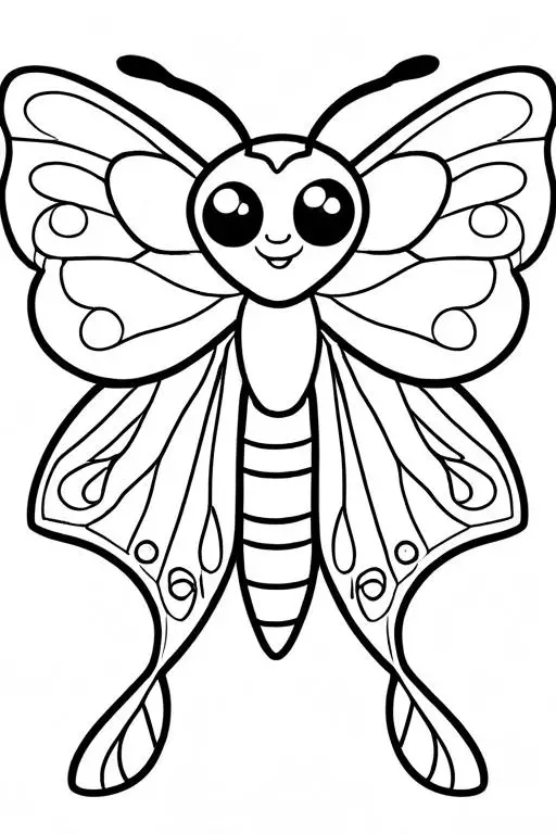 Moth Coloring Page 12 for Kids