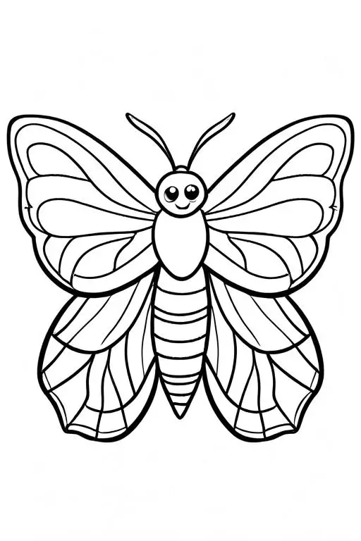 Moth Coloring Page 13 for Kids