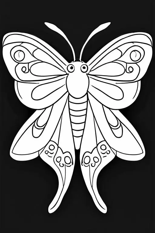 Moth Coloring Page 17 for Kids