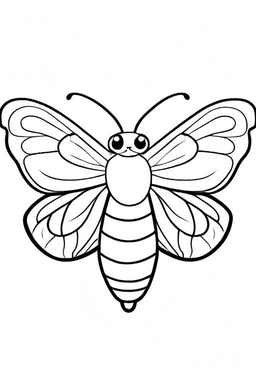 Moth Coloring Page 18 for Kids