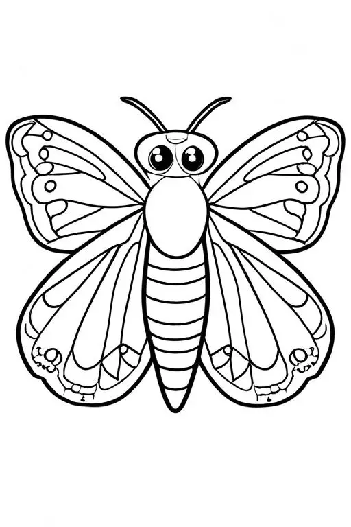 Moth Coloring Page 19 for Kids