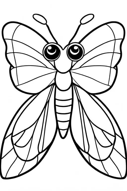 Moth Coloring Page 2 for Kids