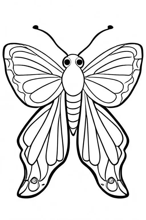 Moth Coloring Page 21 for Kids