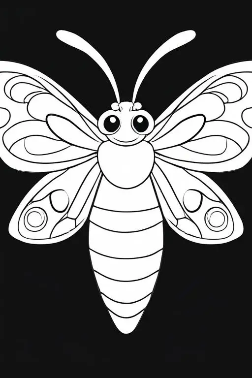 Moth Coloring Page 22 for Kids