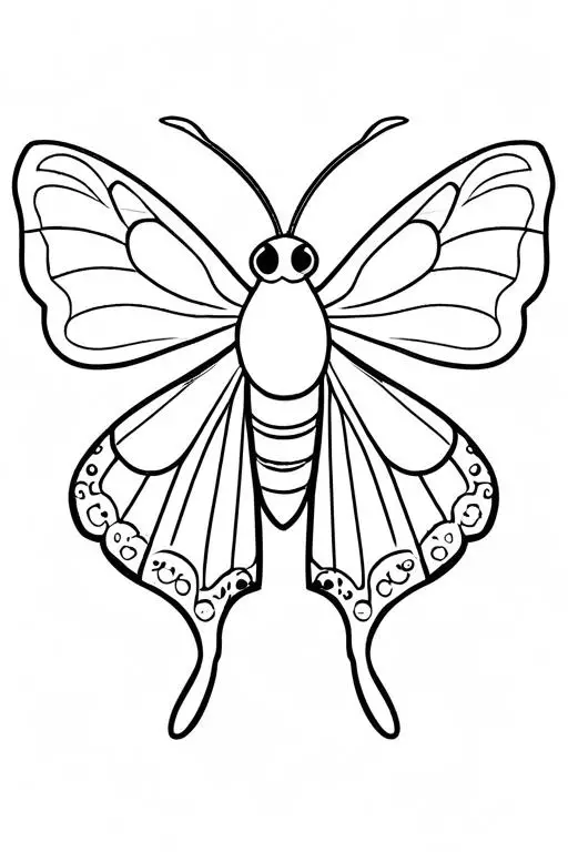 Moth Coloring Page 23 for Kids