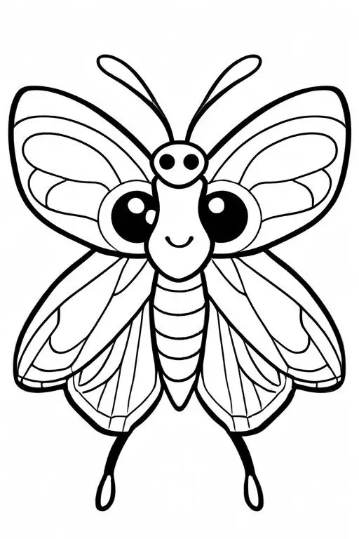 Moth Coloring Page 24 for Kids