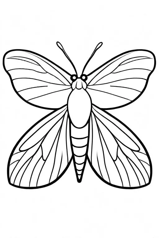 Moth Coloring Page 25 for Kids