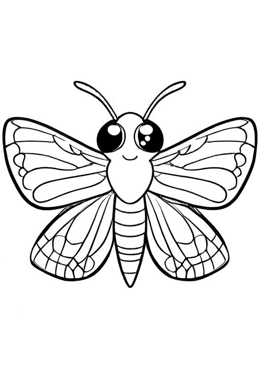 Moth Coloring Page 26 for Kids