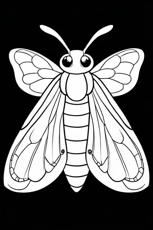 Moth Coloring Page 28 for Kids