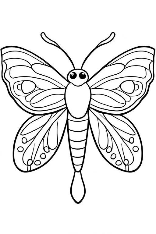 Moth Coloring Page 3 for Kids