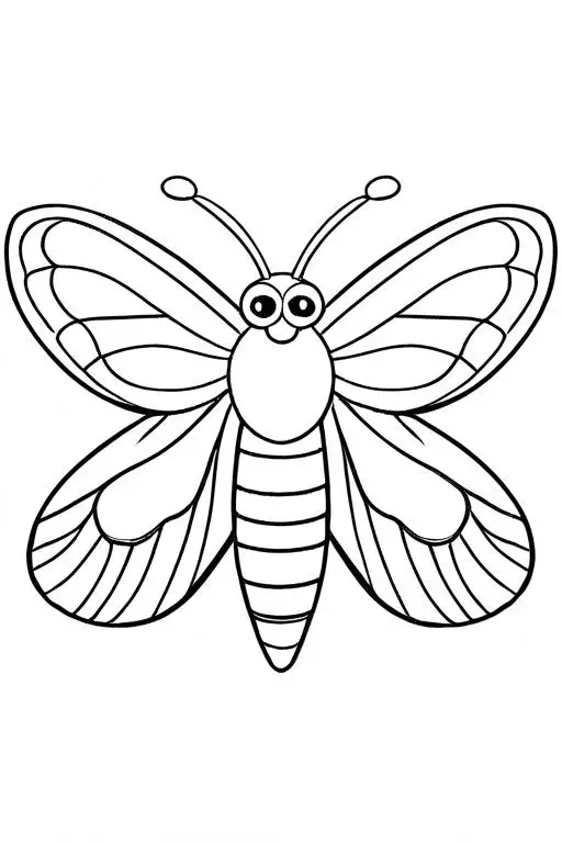 Moth Coloring Page 31 for Kids