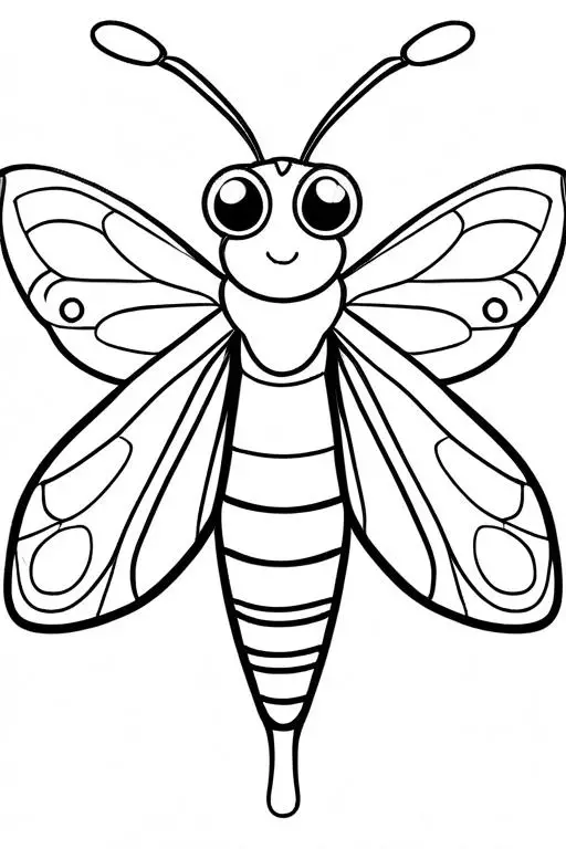 Moth Coloring Page 33 for Kids