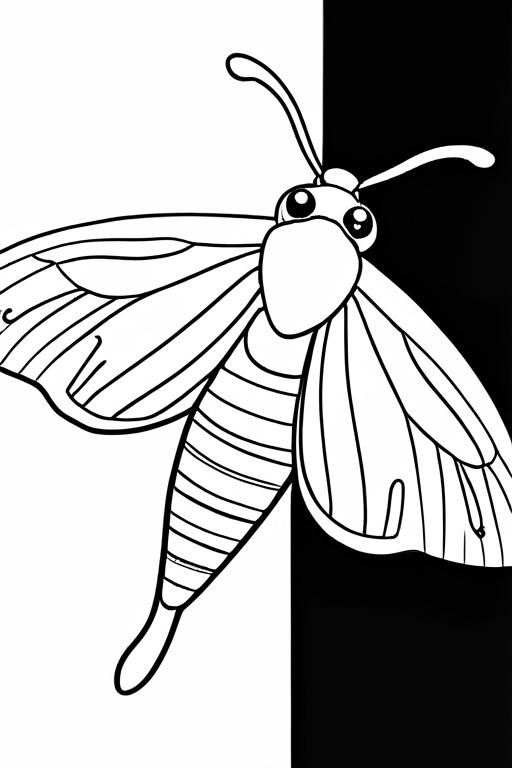 Moth Coloring Page 34 for Kids