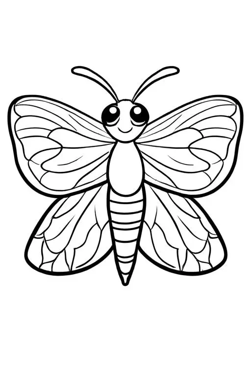 Moth Coloring Page 36 for Kids