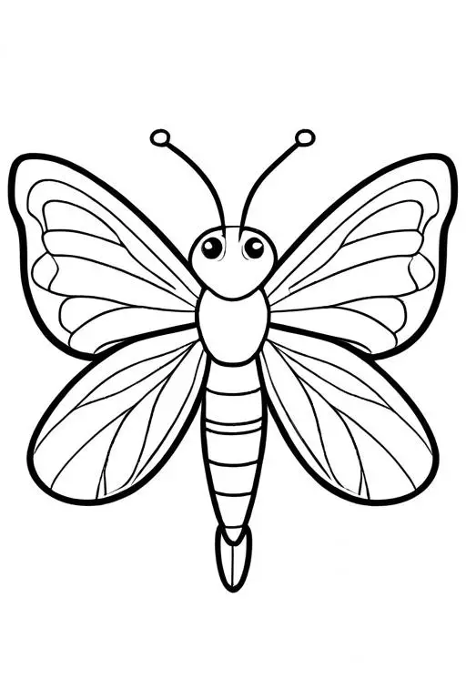 Moth Coloring Page 38 for Kids