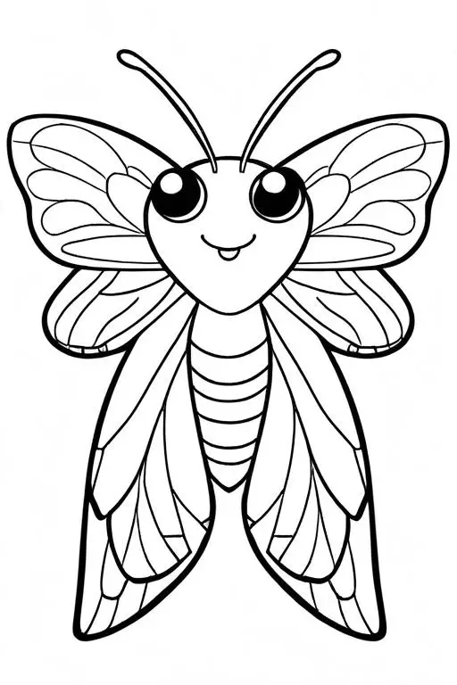 Moth Coloring Page 39 for Kids