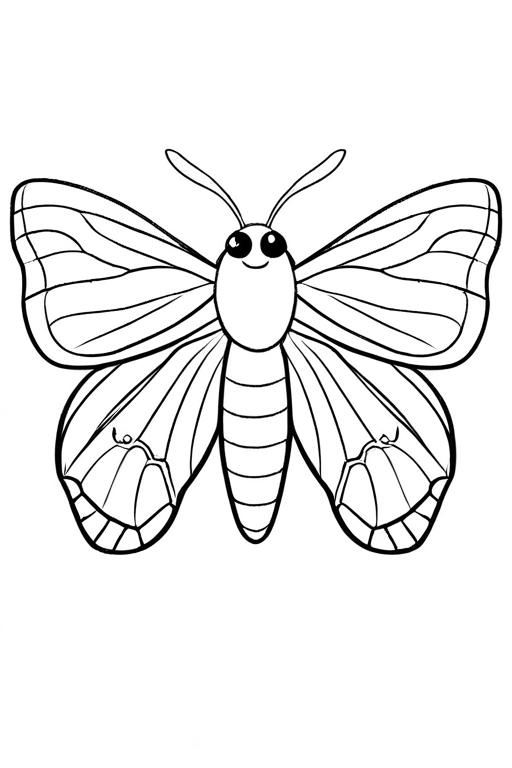 Moth Coloring Page 4 for Kids