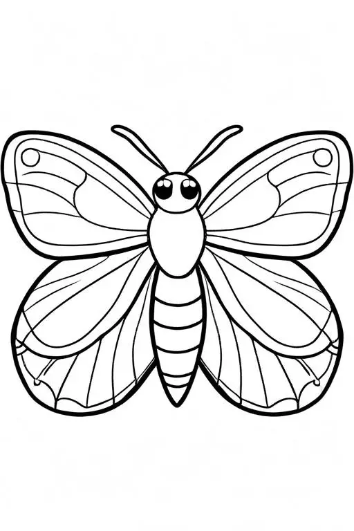 Moth Coloring Page 40 for Kids