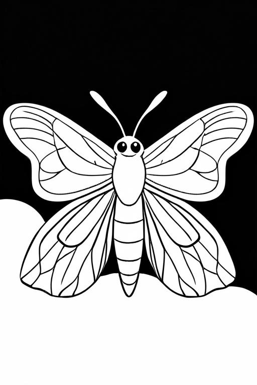 Moth Coloring Page 41 for Kids