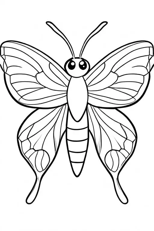 Moth Coloring Page 44 for Kids