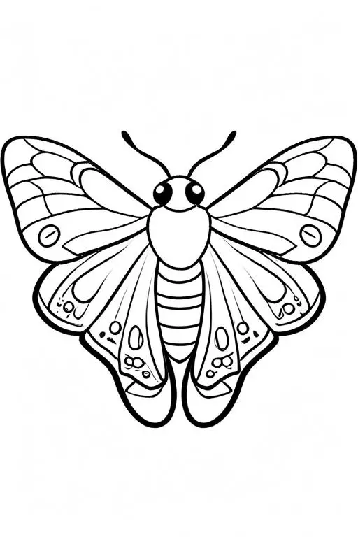 Moth Coloring Page 45 for Kids