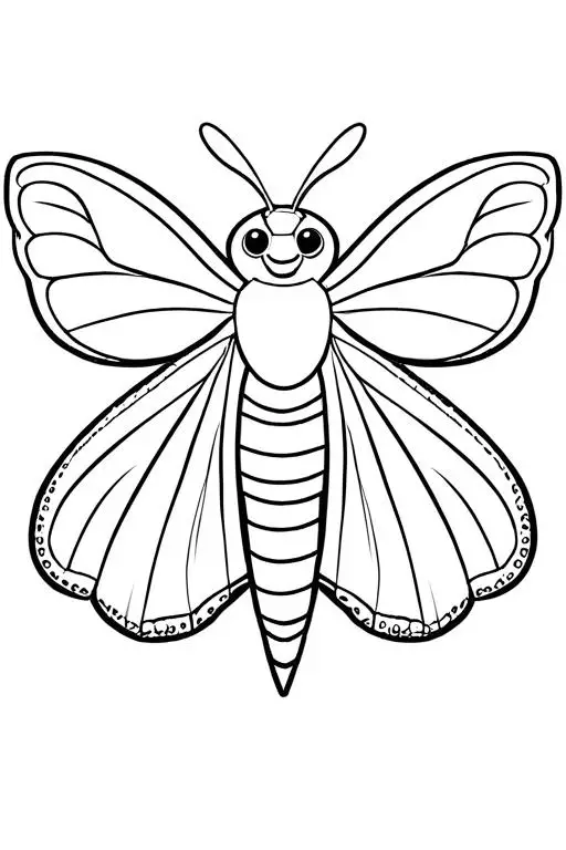 Moth Coloring Page 48 for Kids