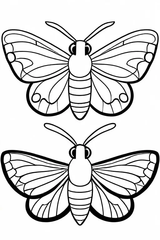 Moth Coloring Page 5 for Kids