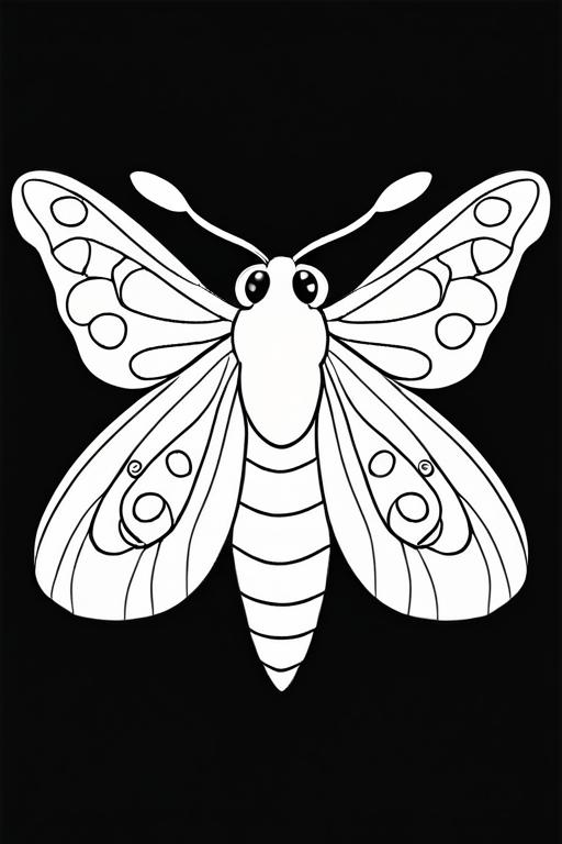 Moth Coloring Page 51 for Kids