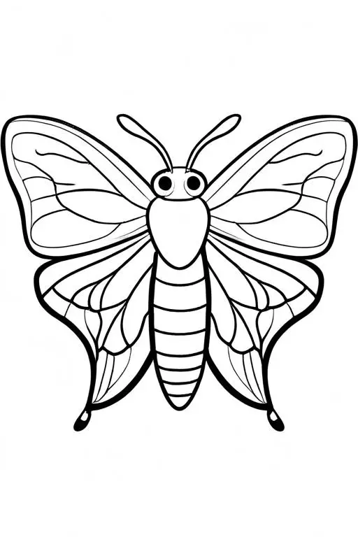 Moth Coloring Page 52 for Kids