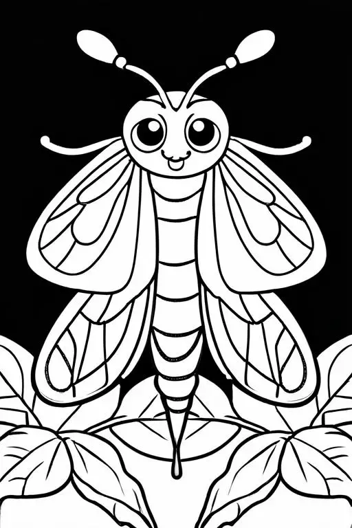 Moth Coloring Page 53 for Kids