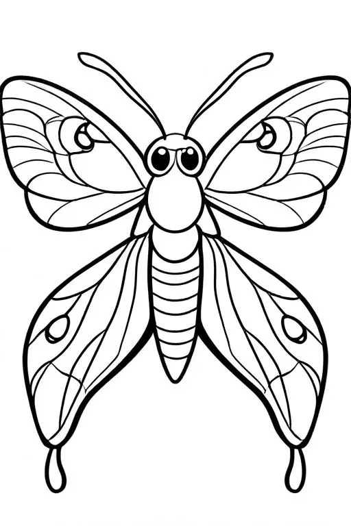 Moth Coloring Page 54 for Kids