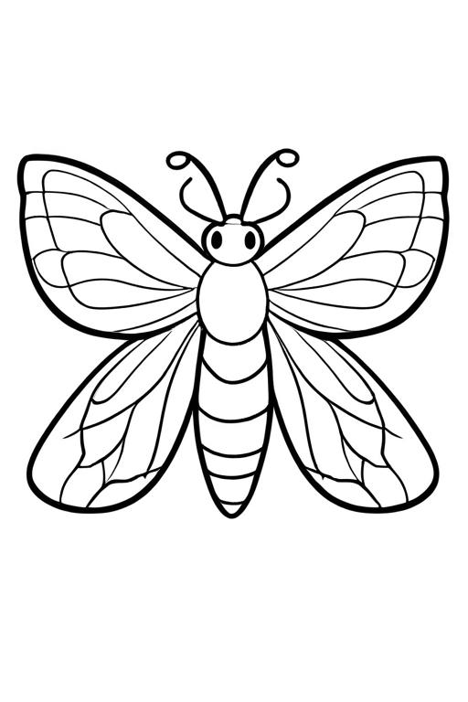 Moth Coloring Page 56 for Kids