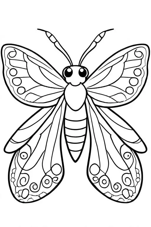 Moth Coloring Page 58 for Kids