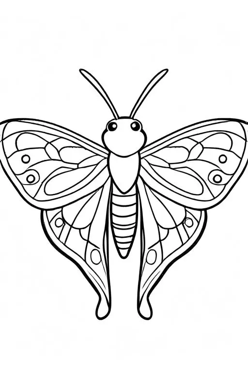 Moth Coloring Page 59 for Kids