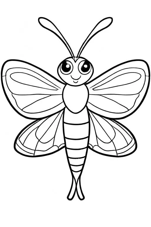 Moth Coloring Page 6 for Kids