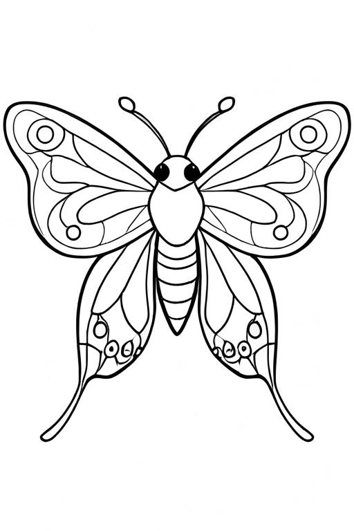 Moth Coloring Page 60 for Kids