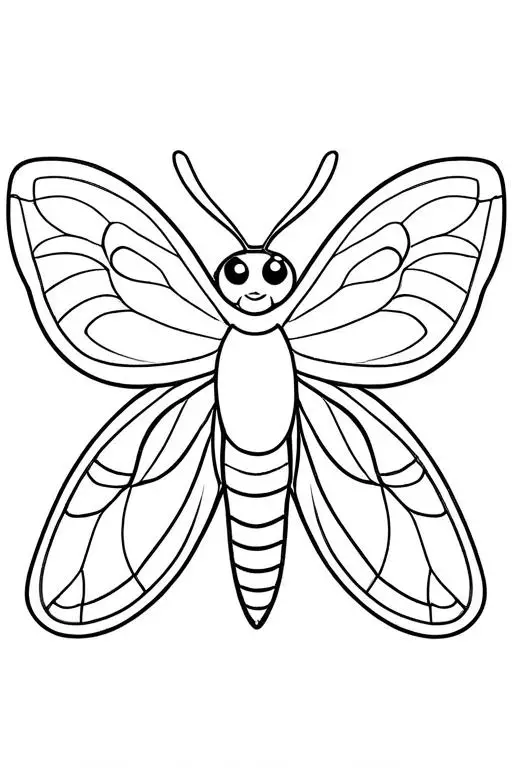 Moth Coloring Page 62 for Kids