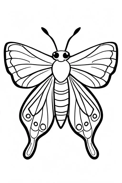 Moth Coloring Page 64 for Kids