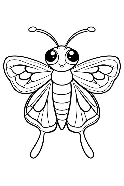 Moth Coloring Page 66 for Kids