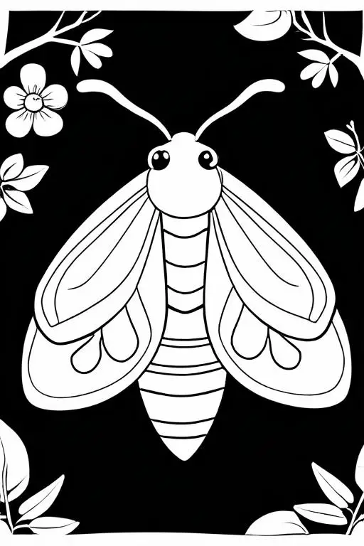 Moth Coloring Page 67 for Kids