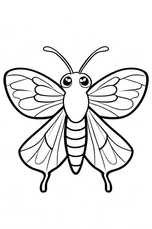 Moth Coloring Page 68 for Kids