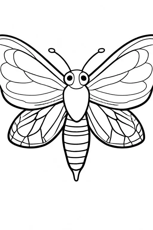 Moth Coloring Page 7 for Kids