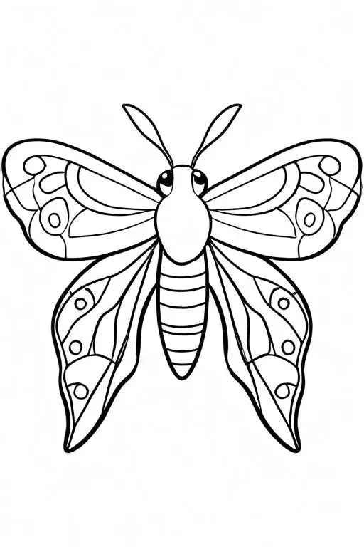 Moth Coloring Page 71 for Kids