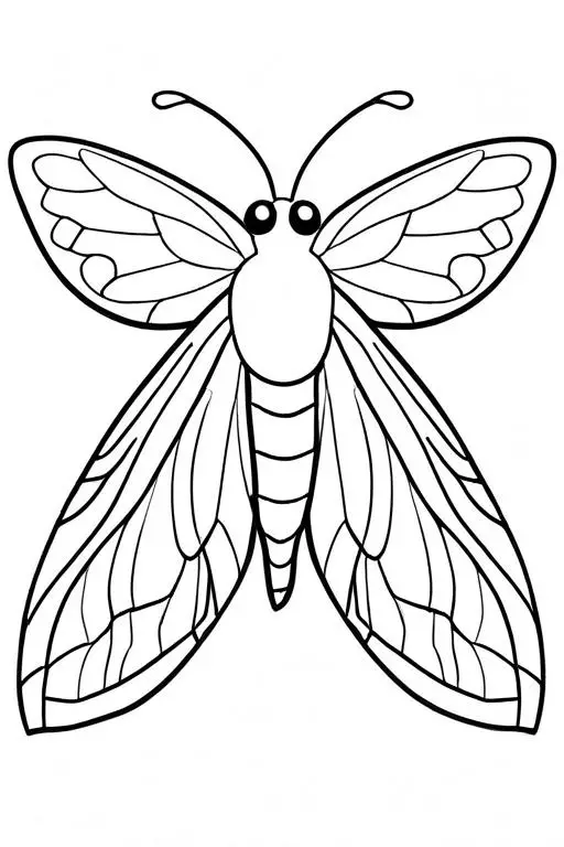 Moth Coloring Page 72 for Kids