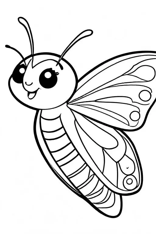 Moth Coloring Page 73 for Kids