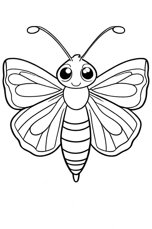 Moth Coloring Page 74 for Kids